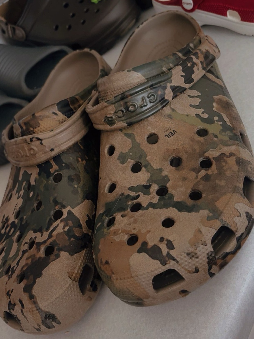 CROCS Clog in Brown and Green Camo